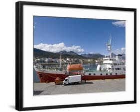 Ships in Docks in the Southernmost City in the World, Ushuaia, Argentina, South America-Robert Harding-Framed Photographic Print