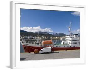 Ships in Docks in the Southernmost City in the World, Ushuaia, Argentina, South America-Robert Harding-Framed Photographic Print