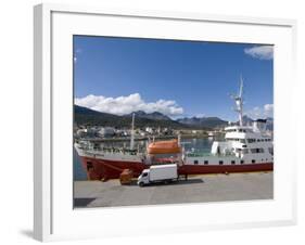 Ships in Docks in the Southernmost City in the World, Ushuaia, Argentina, South America-Robert Harding-Framed Photographic Print