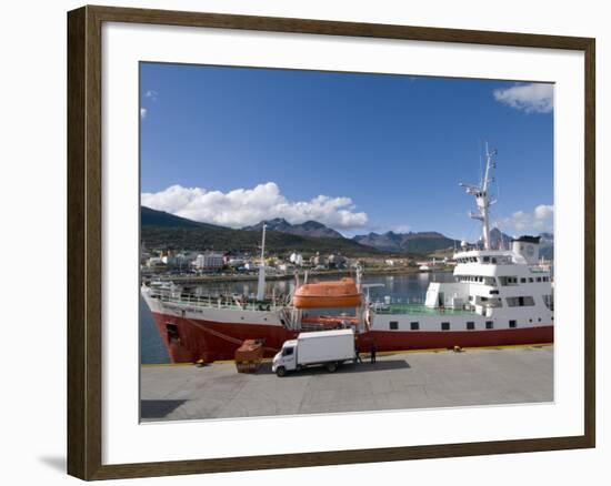 Ships in Docks in the Southernmost City in the World, Ushuaia, Argentina, South America-Robert Harding-Framed Photographic Print