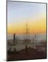 Ships in Greifswald Harbor-Caspar David Friedrich-Mounted Giclee Print