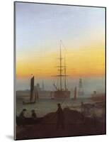 Ships in Greifswald Harbor-Caspar David Friedrich-Mounted Giclee Print