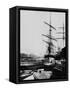 Ships in London Docks-null-Framed Stretched Canvas
