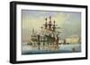 Ships in Ordinary at Devonport, C.1850 (Watercolour)-Nicholas Condy-Framed Giclee Print