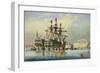 Ships in Ordinary at Devonport, C.1850 (Watercolour)-Nicholas Condy-Framed Giclee Print