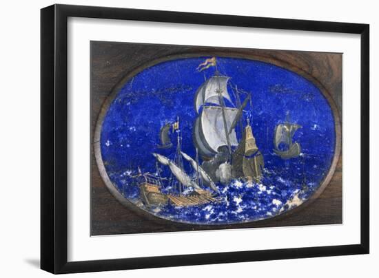 Ships in Storm-null-Framed Giclee Print