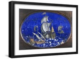 Ships in Storm-null-Framed Giclee Print