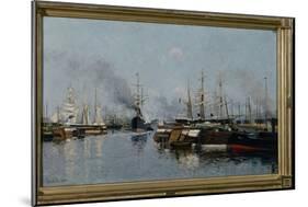 Ships in the Harbor, 1884 oil on canvas-Johannes Martin Grimelund-Mounted Giclee Print