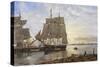 Ships in the Harbor-Jack Wemp-Stretched Canvas