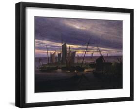 Ships in the Harbour-Caspar David Friedrich-Framed Giclee Print
