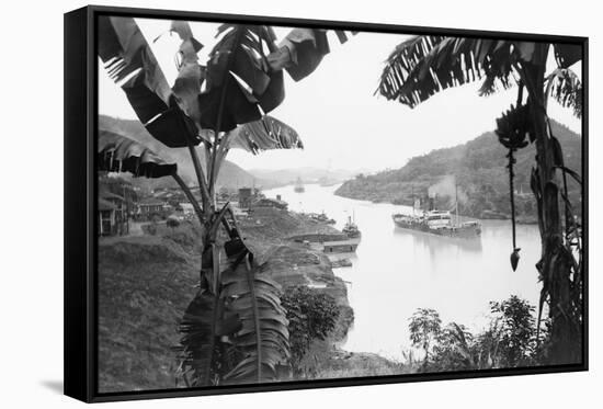 Ships in the Panama Canal-null-Framed Stretched Canvas