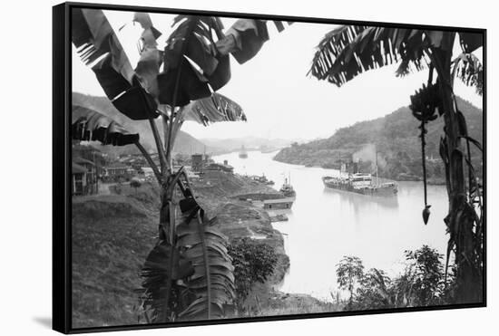 Ships in the Panama Canal-null-Framed Stretched Canvas