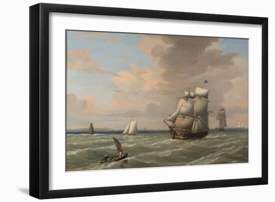 Ships Leaving Boston Harbor, 1847-Fitz Henry Lane-Framed Giclee Print