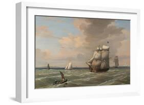 Ships Leaving Boston Harbor, 1847-Fitz Henry Lane-Framed Giclee Print