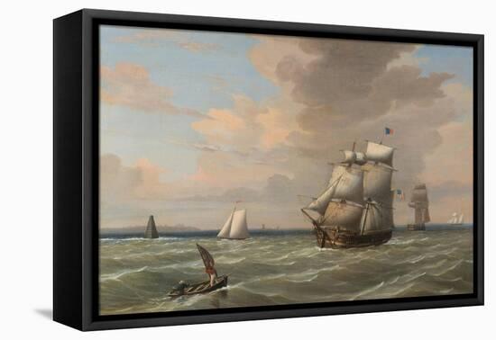 Ships Leaving Boston Harbor, 1847-Fitz Henry Lane-Framed Stretched Canvas