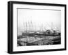 Ships Loading Timber at Docks, Seattle, 1916-Asahel Curtis-Framed Giclee Print