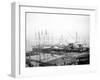 Ships Loading Timber at Docks, Seattle, 1916-Asahel Curtis-Framed Giclee Print