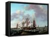 Ships Near the Coast, 1831-Johannes Hermanus Koekkoek-Framed Stretched Canvas