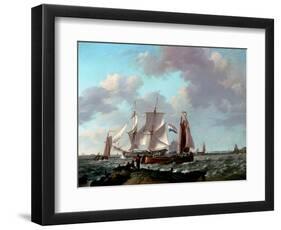 Ships Near the Coast, 1831-Johannes Hermanus Koekkoek-Framed Premium Giclee Print