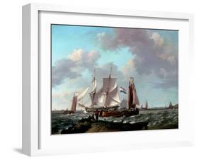 Ships Near the Coast, 1831-Johannes Hermanus Koekkoek-Framed Giclee Print