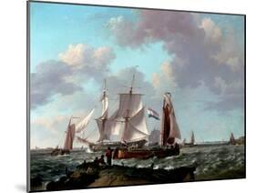 Ships Near the Coast, 1831-Johannes Hermanus Koekkoek-Mounted Giclee Print
