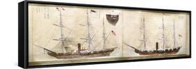 Ships of Commodore Perry's American Expedition to Japan of 1852-1854-null-Framed Stretched Canvas