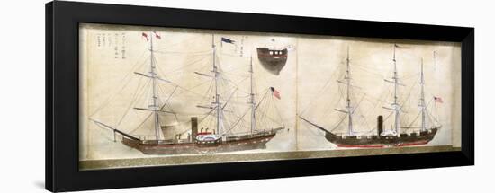 Ships of Commodore Perry's American Expedition to Japan of 1852-1854-null-Framed Giclee Print