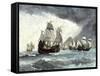 Ships of Ferdinand Magellan Rounding Tierra del Fuego to Circumnavigate the Earth 1519 to 1521-null-Framed Stretched Canvas