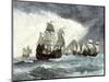Ships of Ferdinand Magellan Rounding Tierra del Fuego to Circumnavigate the Earth 1519 to 1521-null-Mounted Giclee Print