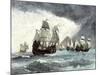 Ships of Ferdinand Magellan Rounding Tierra del Fuego to Circumnavigate the Earth 1519 to 1521-null-Mounted Giclee Print