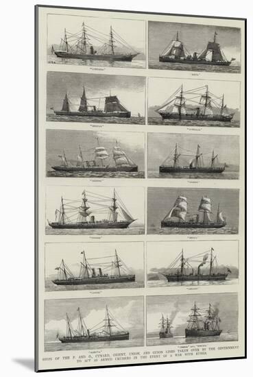 Ships of the P and O-null-Mounted Giclee Print