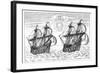 Ships of Willem Barents' Expedition to the Arctic, 1596-null-Framed Giclee Print