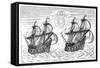 Ships of Willem Barents' Expedition to the Arctic, 1596-null-Framed Stretched Canvas