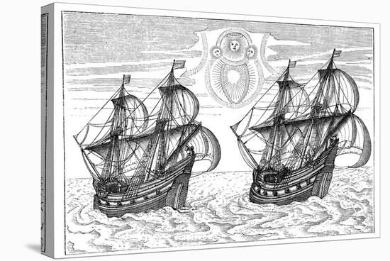 Ships of Willem Barents' Expedition to the Arctic, 1596-null-Stretched Canvas