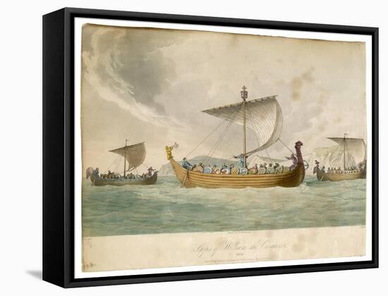 Ships of William the Conqueror Sailing to Battle-null-Framed Stretched Canvas