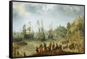 Ships Off a Rocky Coast, Adam Willaerts-Adam Willaerts-Framed Stretched Canvas