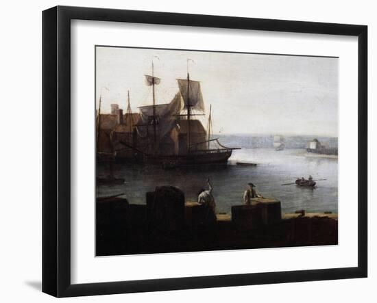 Ships Off Gun Wharf at Portsmouth, 1770-Dominic Serres-Framed Giclee Print