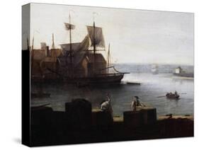Ships Off Gun Wharf at Portsmouth, 1770-Dominic Serres-Stretched Canvas