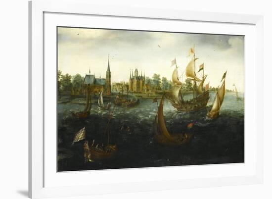 Ships Off Ijsselmonde-Aert Anthonisz-Framed Art Print
