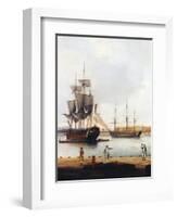 Ships Off the Gun Wharf at Portsmouth, 1770-Dominic Serres-Framed Giclee Print