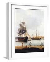 Ships Off the Gun Wharf at Portsmouth, 1770-Dominic Serres-Framed Giclee Print