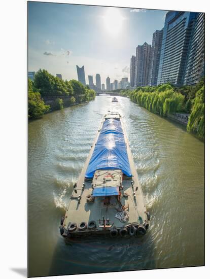 Ships on Grand Canal (Da Yun He), Hangzhou, Zhejiang, China, Asia-Andreas Brandl-Mounted Photographic Print
