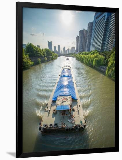 Ships on Grand Canal (Da Yun He), Hangzhou, Zhejiang, China, Asia-Andreas Brandl-Framed Photographic Print