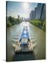 Ships on Grand Canal (Da Yun He), Hangzhou, Zhejiang, China, Asia-Andreas Brandl-Stretched Canvas