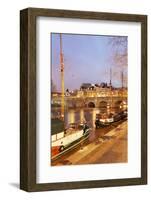 Ships on River Seine and Pont Neuf Bridge, Paris, Ile De France, France, Europe-Markus Lange-Framed Photographic Print