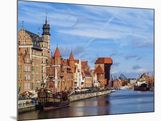 Ships on the Motlawa River, Old Town, Gdansk, Pomeranian Voivodeship, Poland, Europe-Karol Kozlowski-Mounted Photographic Print