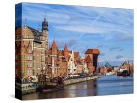 Ships on the Motlawa River, Old Town, Gdansk, Pomeranian Voivodeship, Poland, Europe-Karol Kozlowski-Stretched Canvas