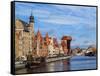 Ships on the Motlawa River, Old Town, Gdansk, Pomeranian Voivodeship, Poland, Europe-Karol Kozlowski-Framed Stretched Canvas