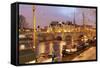 Ships on the River Seine and Pont Neuf, Paris, Ile De France, France, Europe-Markus Lange-Framed Stretched Canvas