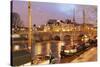 Ships on the River Seine and Pont Neuf, Paris, Ile De France, France, Europe-Markus Lange-Stretched Canvas
